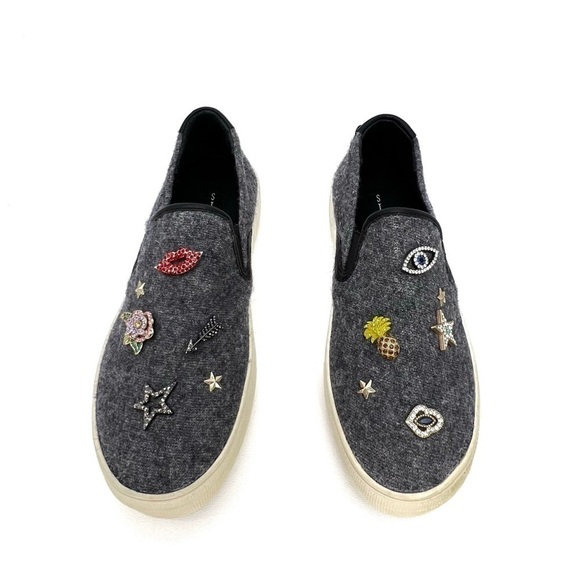 Steven by Steve Madden Gerry Sneakers Size 7.5 Gray Platform Skater Charms New - Picture 7 of 12